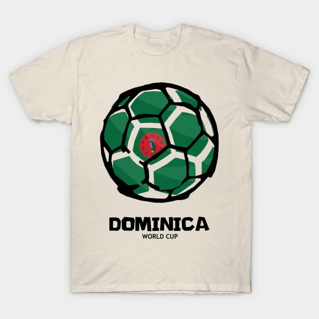 Dominica Football Country Flag T-Shirt by KewaleeTee